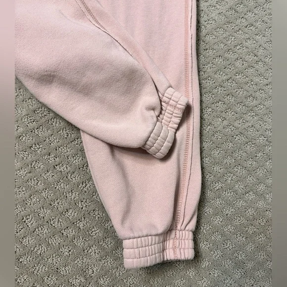 Sz S Aerie jogger sweatpants baby pink rose blush elastic waits pockets - Picture 3 of 8
